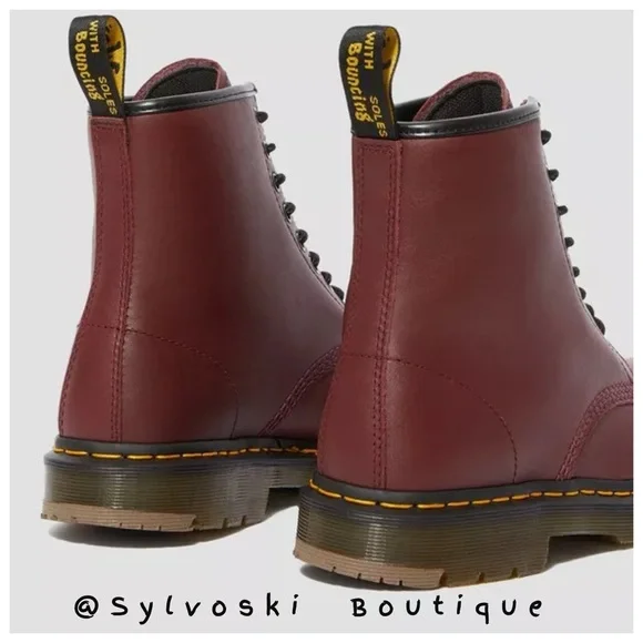 🆕DR MARTENS 1460 SLIP RESISTANT LEATHER LACE UP BOOTS CHERRY RED INDUSTRIAL NWT - Picture 2 of 13